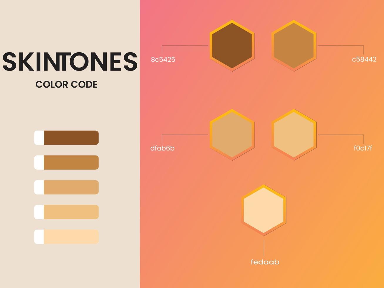 palette de couleurs de peau vecteur