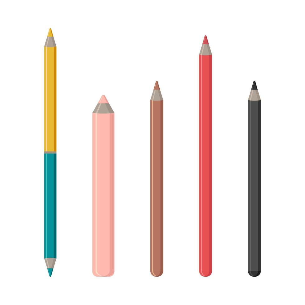 ensemble de crayons de maquillage. illustration vectorielle vecteur