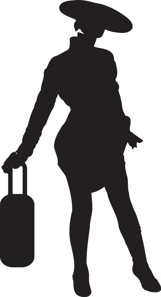 illustration vectorielle silhouette de fille de modèle de style de mode isolée sur fond blanc vecteur