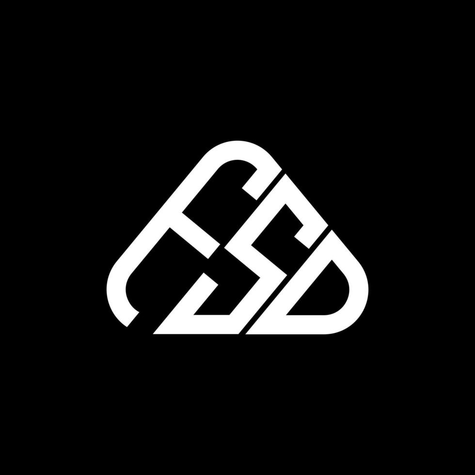 conception créative du logo de lettre fsd avec graphique vectoriel, logo fsd simple et moderne en forme de triangle rond. vecteur