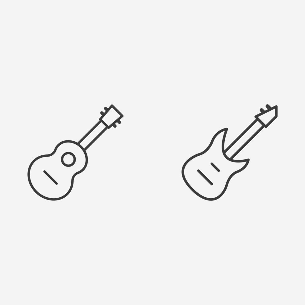rock musique guitare icône vecteur ensemble signe symbole