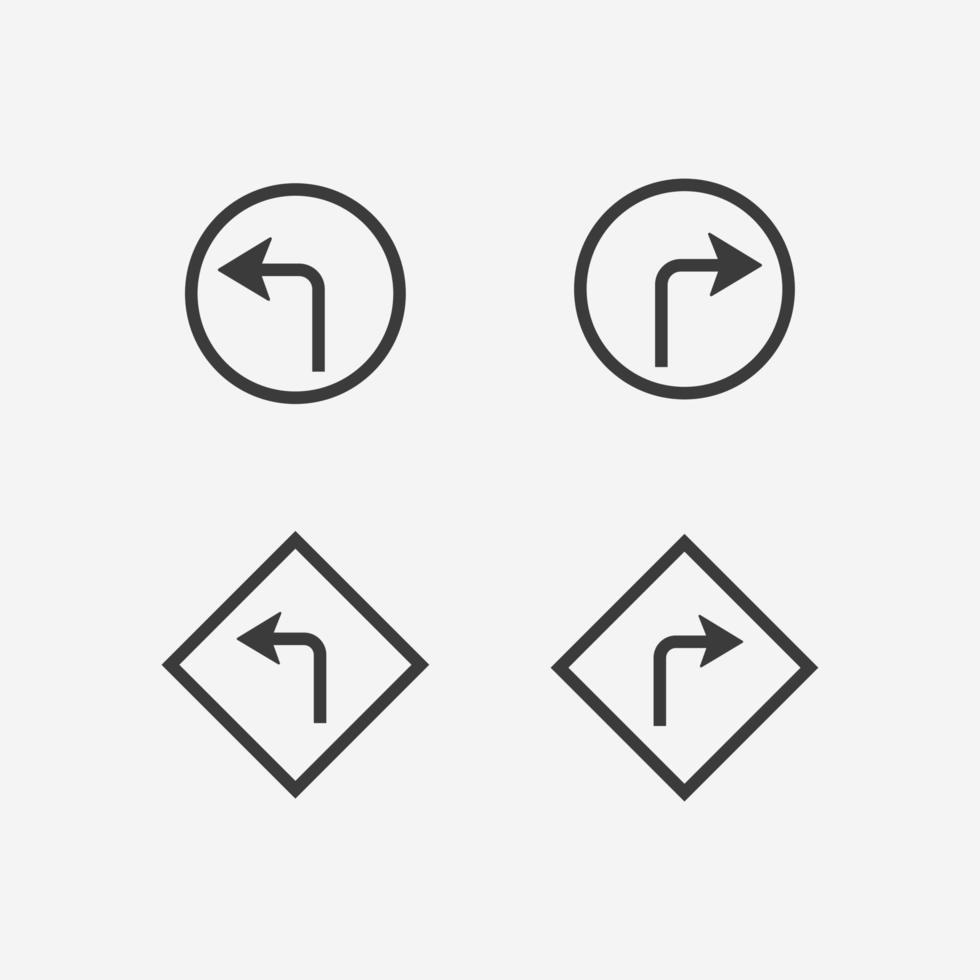 direction façon route icône vecteur ensemble symbole signe