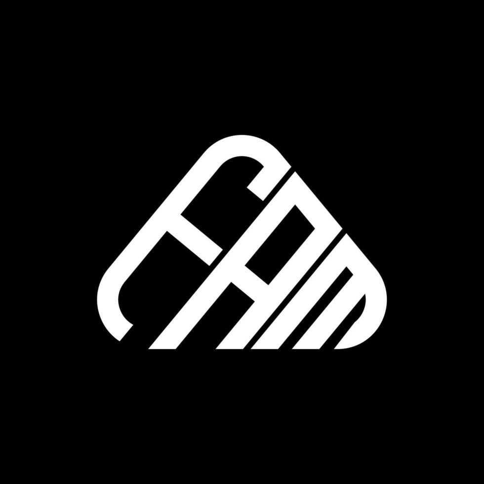 conception créative du logo de la lettre fam avec graphique vectoriel, logo fam simple et moderne en forme de triangle rond. vecteur