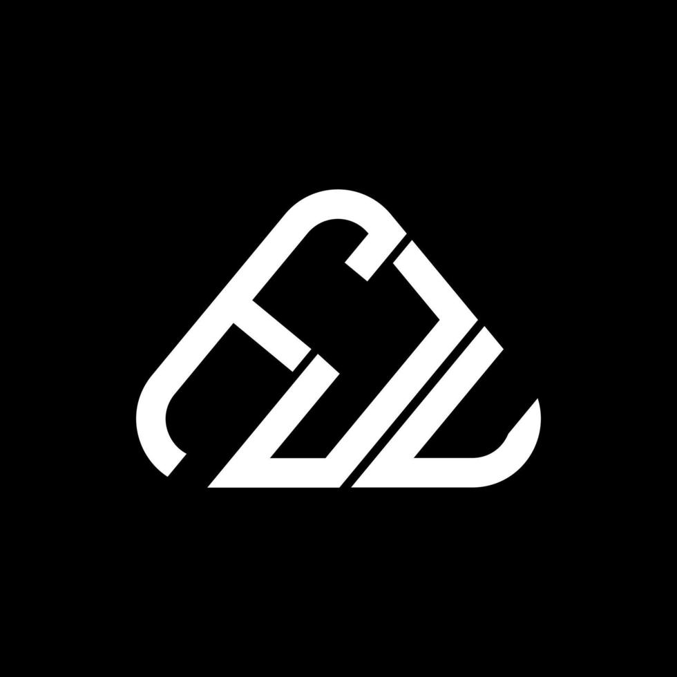 conception créative du logo de la lettre fju avec graphique vectoriel, logo fju simple et moderne en forme de triangle rond. vecteur