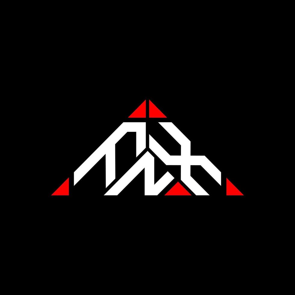 conception créative de logo de lettre fnx avec graphique vectoriel, logo fnx simple et moderne en forme de triangle rond. vecteur