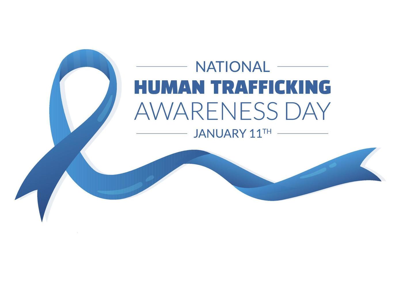 journée nationale de sensibilisation à la traite des êtres humains le 11 janvier pour gérer la vie, l'esclavage et la violence dans la société en dessin animé plat illustration dessinée à la main vecteur