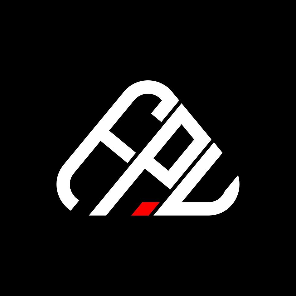 conception créative du logo de lettre fpu avec graphique vectoriel, logo fpu simple et moderne en forme de triangle rond. vecteur