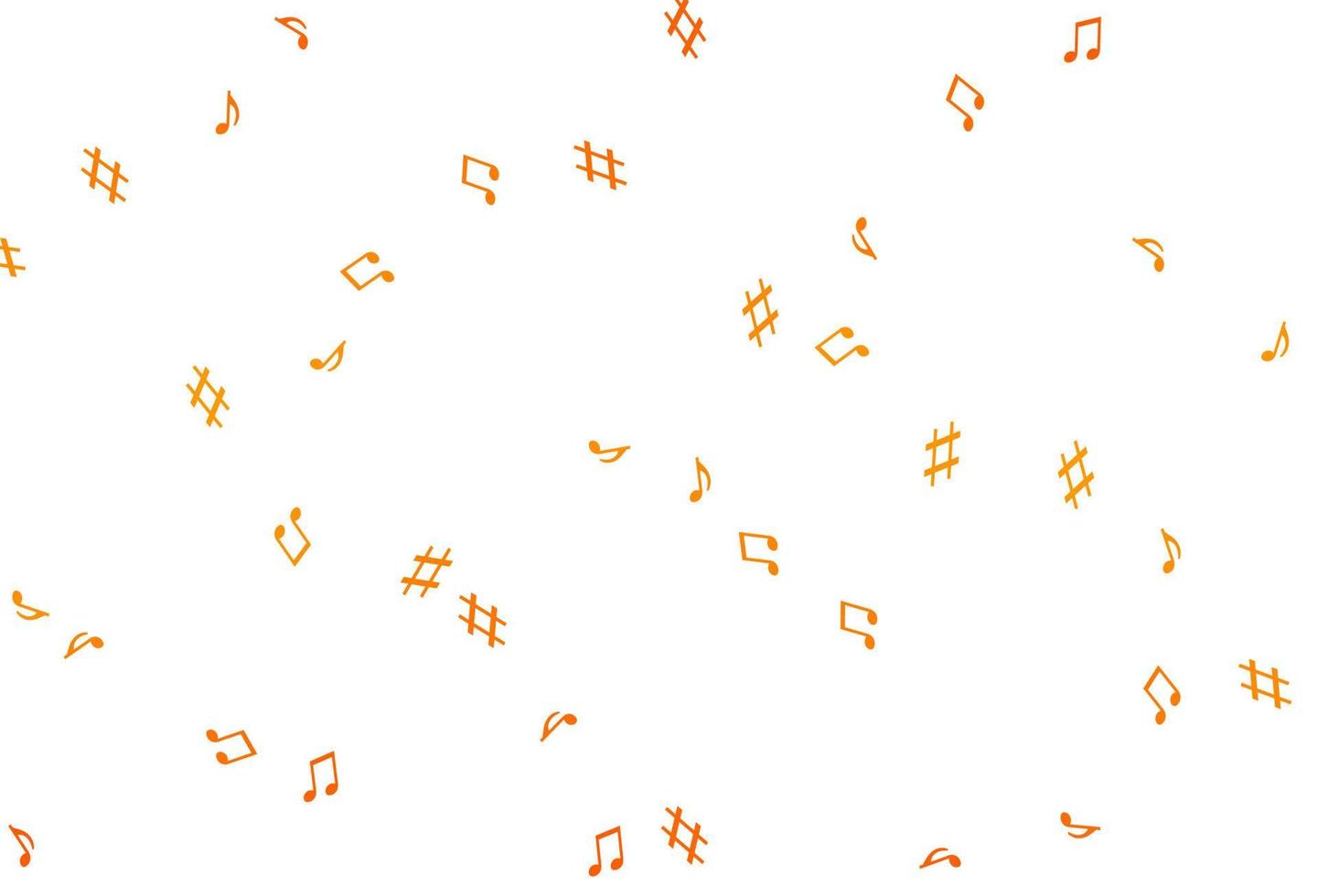 modèle vectoriel orange clair avec des symboles musicaux.