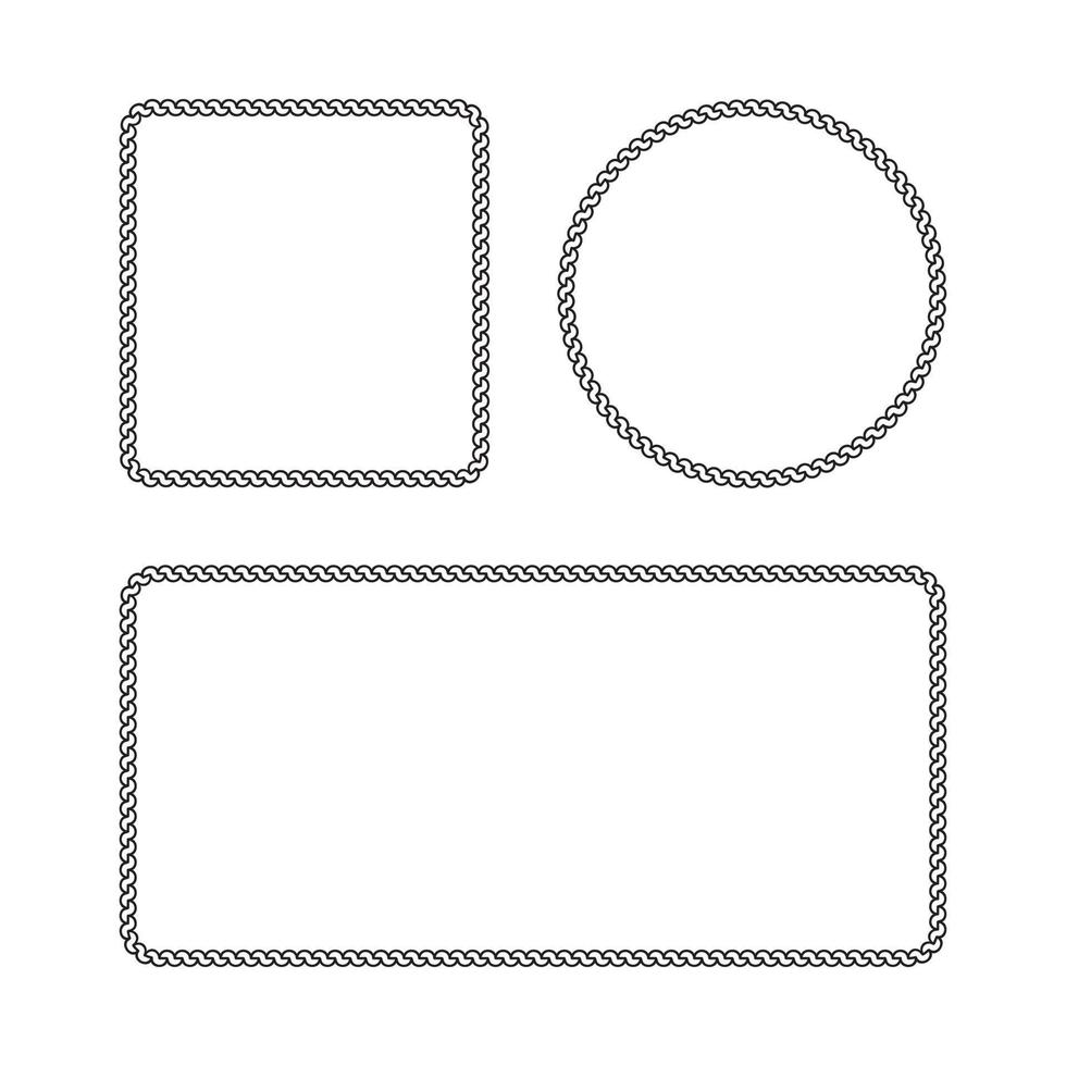 bordure de corde cercle motif cadre illustration vectorielle ensemble vecteur