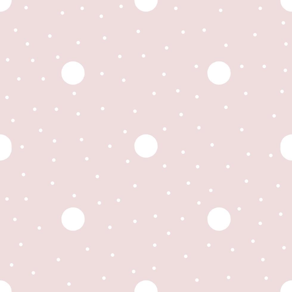 texture à pois irrégulière rose, blanche dessinée à la main. fond de cercles abstraits. texture avec des taches aléatoires. joli modèle sans couture pour la décoration de mariage, tissu, textile, papiers peints, cadeau, papier d'emballage vecteur