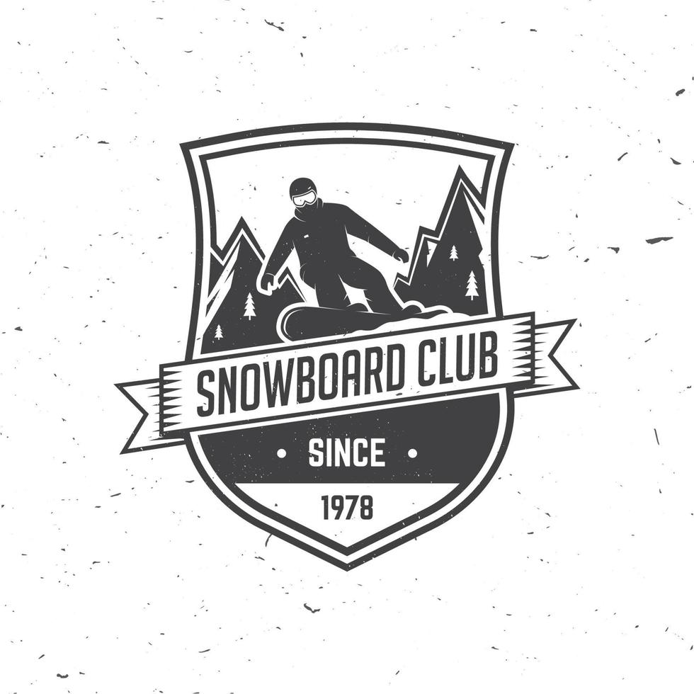 club de snowboard. illustration vectorielle. vecteur