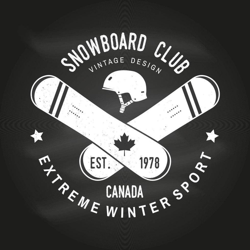 club de snowboard. illustration vectorielle. concept de chemise, d'impression, de timbre ou de tee-shirt. vecteur