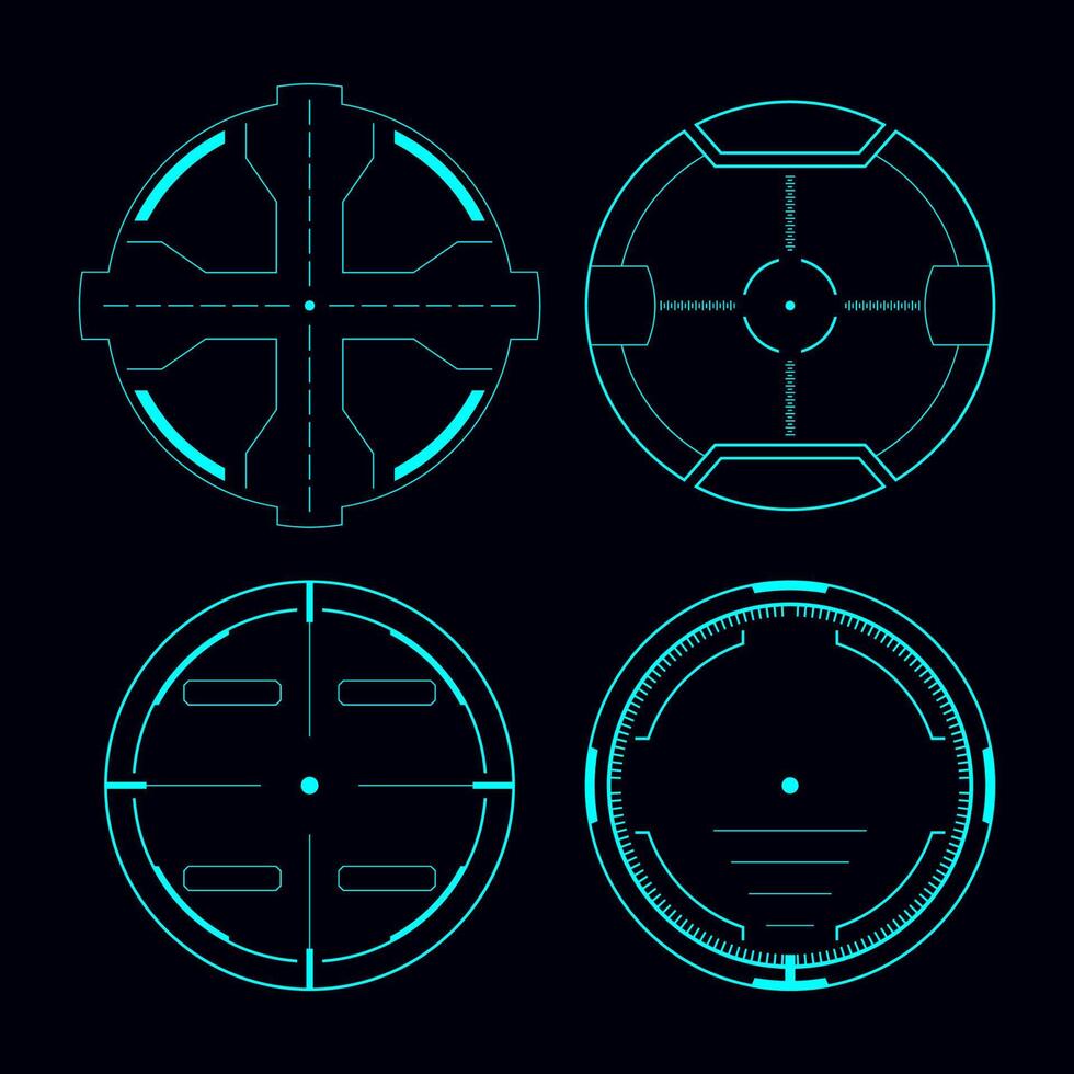 cercle éléments cibles futuristes scannant le réticule vecteur