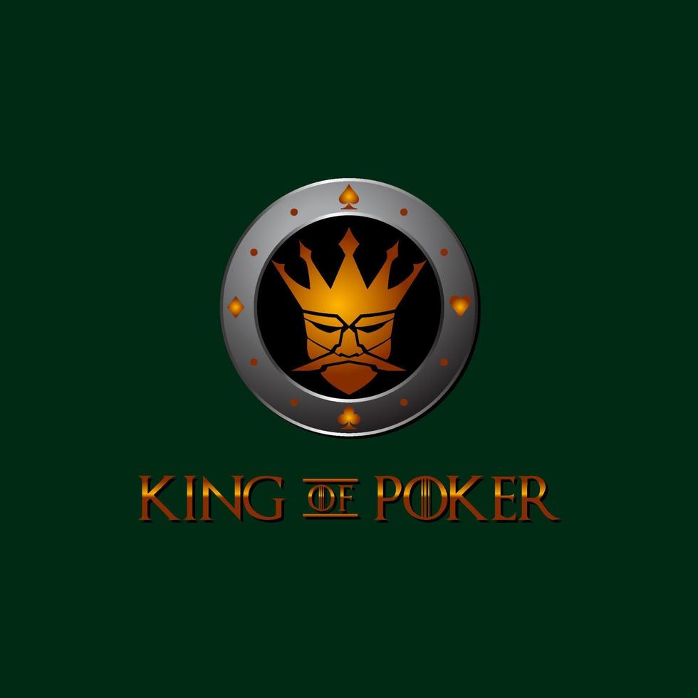 modèle de conception de logo roi du poker vecteur de logo de jeu