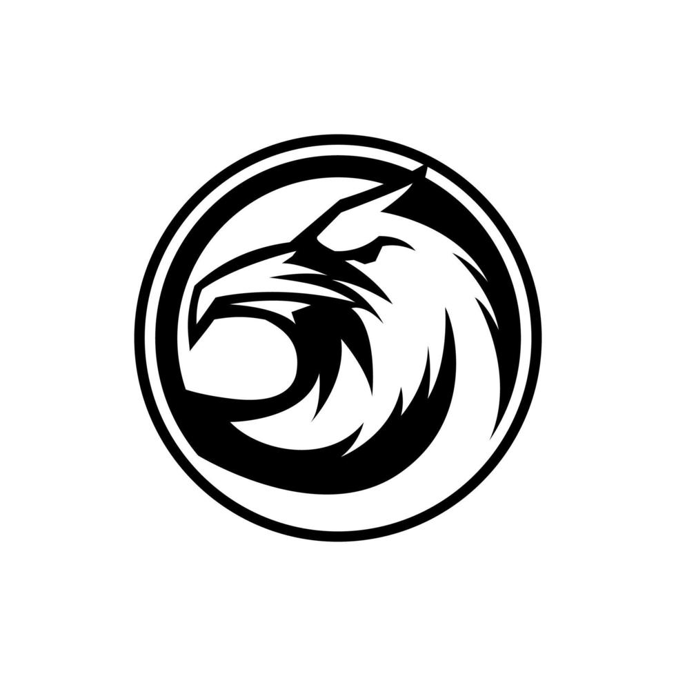 conception de logo de jeu de cercle d'aigle isolée vecteur