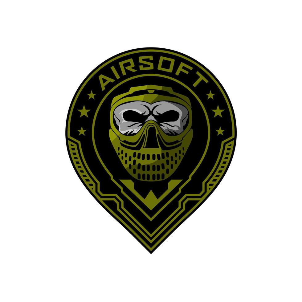 casque de crâne de logo d'équipe d'airsoft vecteur