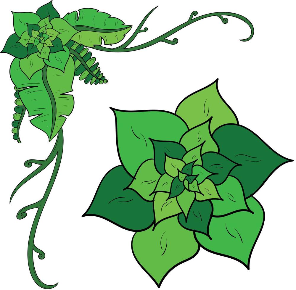 illustration abstraite d'objet de plante verte pour la décoration, le cadre, l'alimentation, la page de destination et le composant de conception supplémentaire vecteur