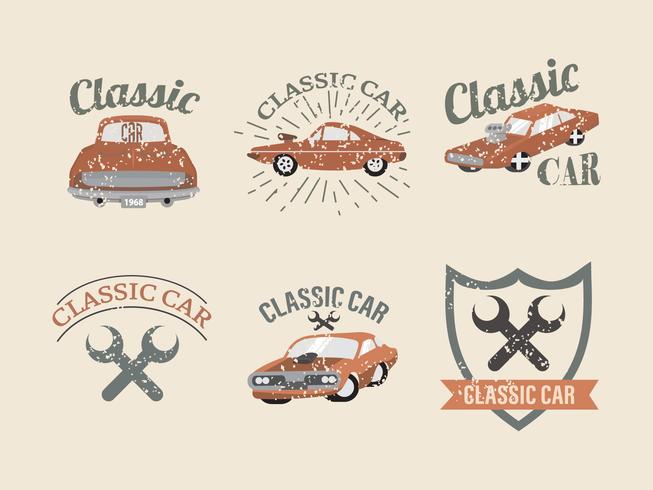 Vintage classique Dodge Charger voiture Étiquette Vector Pack