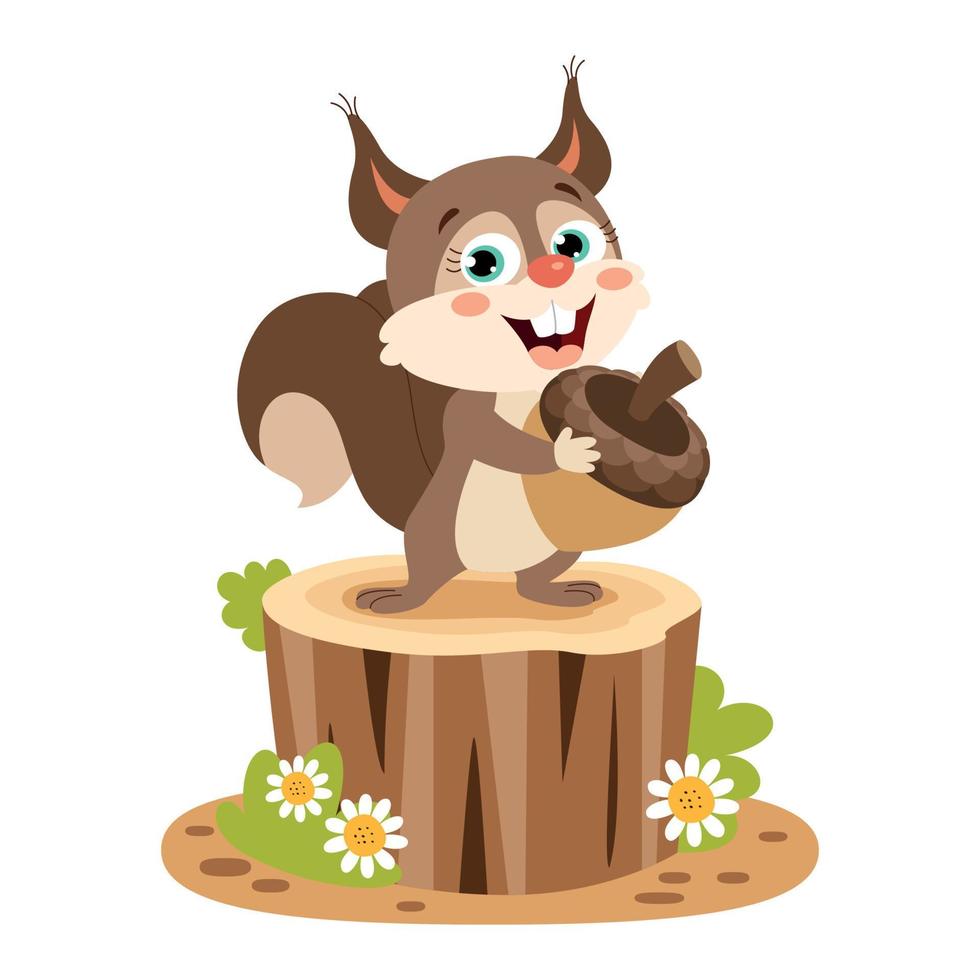 illustration de dessin animé d'un écureuil vecteur