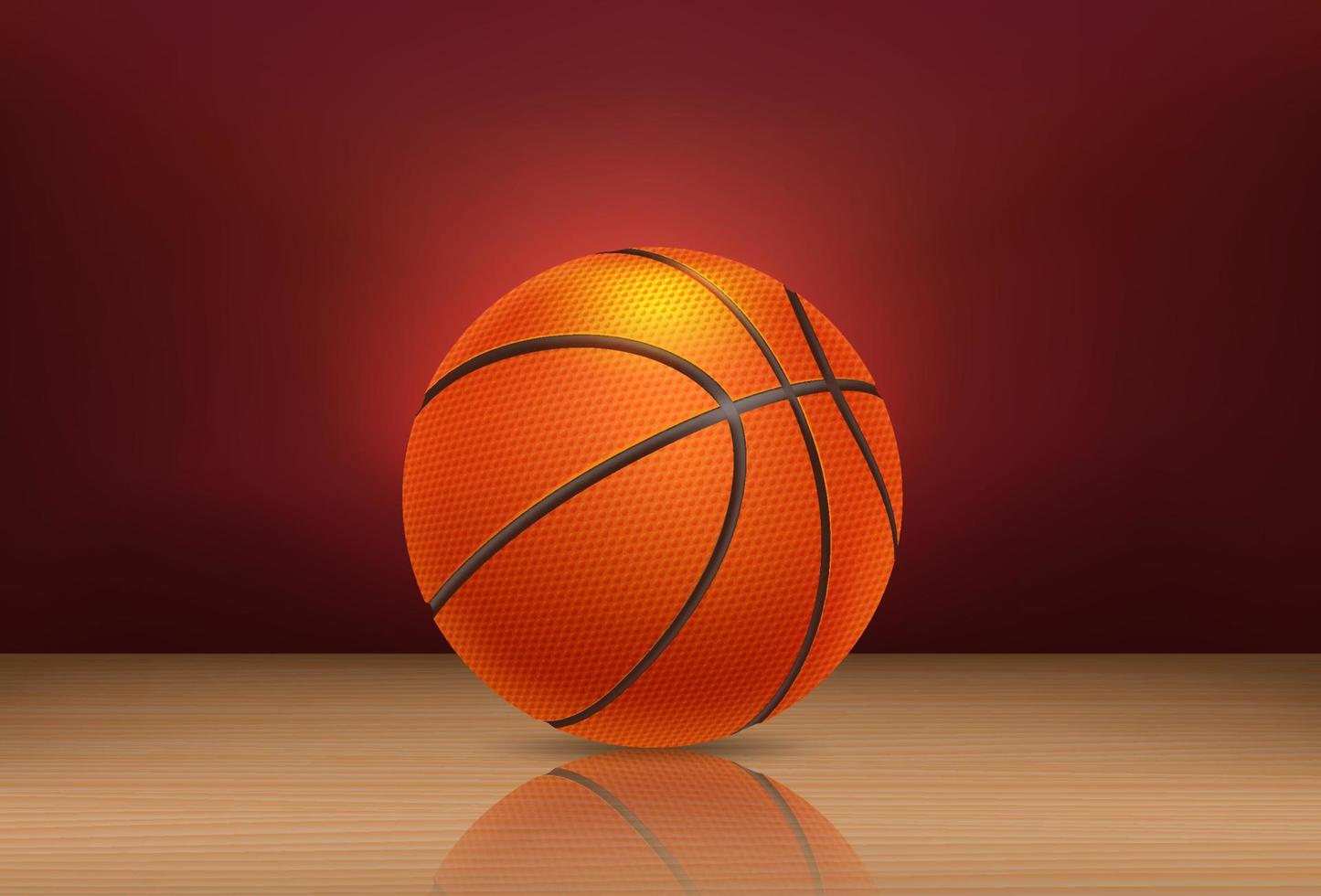 boule de baketball sur parquet. illustration vectorielle 3d vecteur