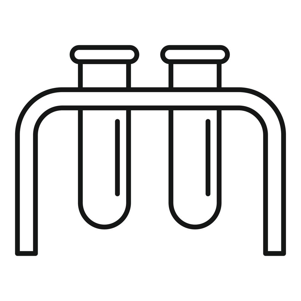 icône de laboratoire de tube à essai scientifique, style de contour vecteur