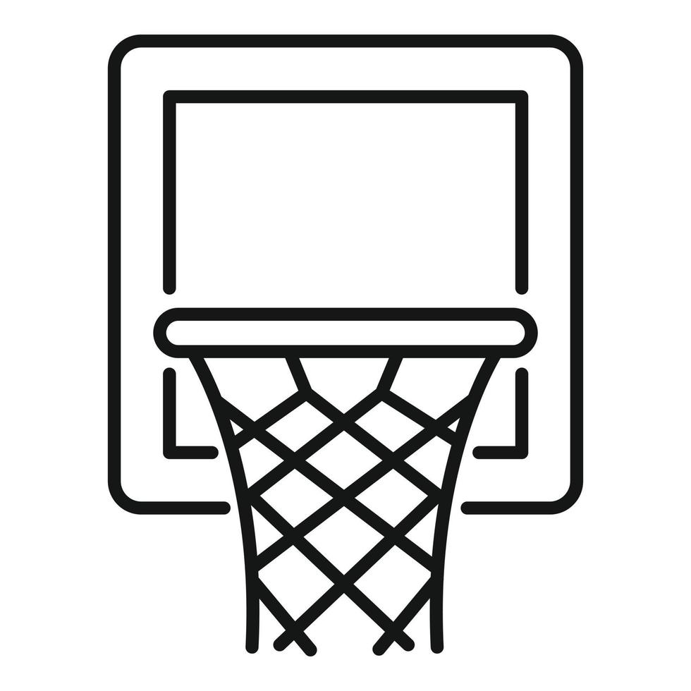 icône de panneau de basket-ball, style de contour vecteur