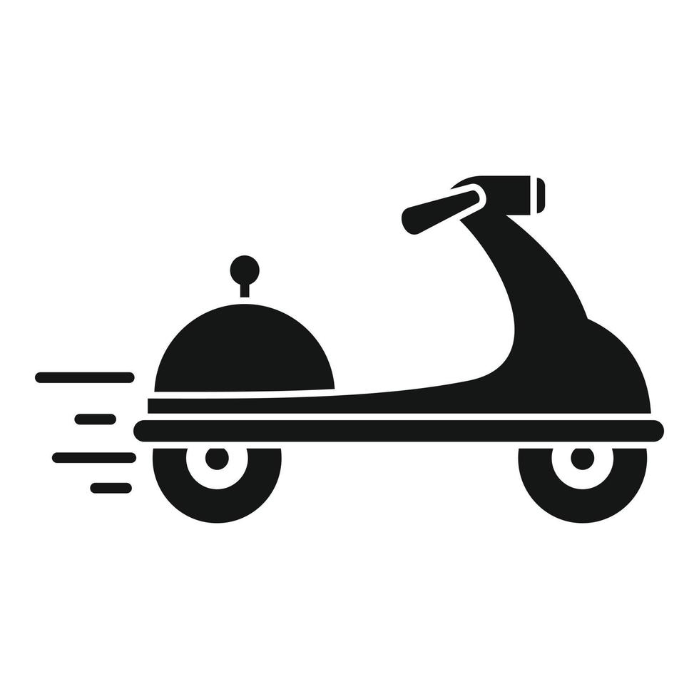icône de livraison de nourriture de scooter, style simple vecteur