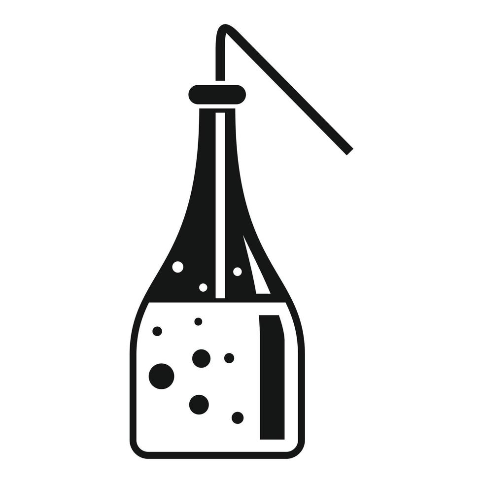 icône de bouteille de laboratoire bouillante, style simple vecteur