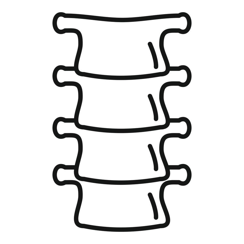 icône de la colonne vertébrale, style de contour vecteur
