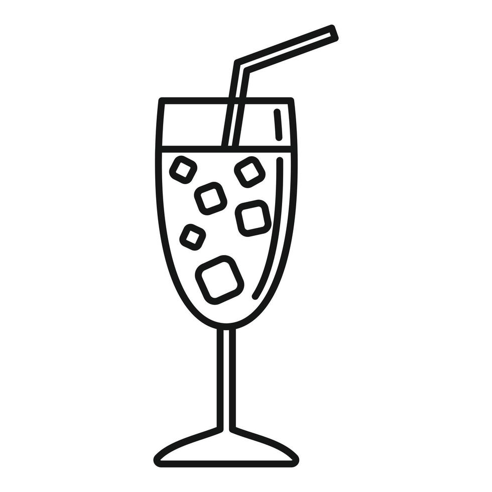 icône de cocktail marin, style de contour vecteur