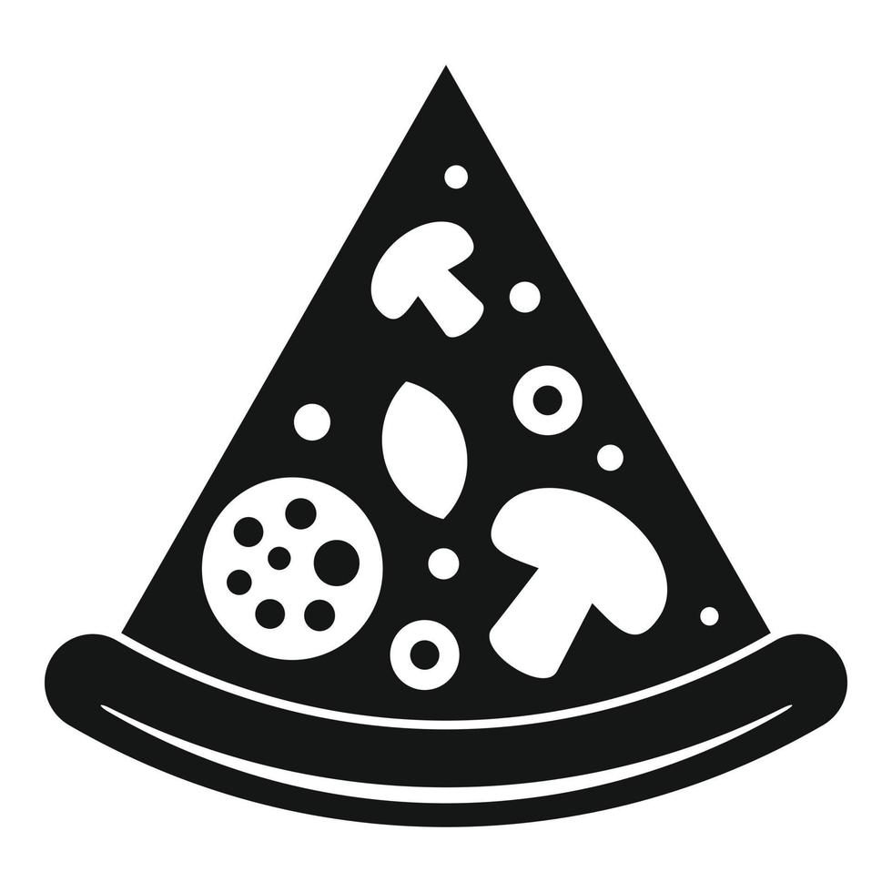 icône de tranche de pizza, style simple vecteur