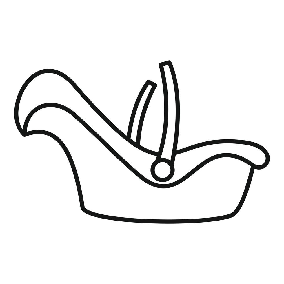 icône de siège de véhicule bébé, style de contour vecteur
