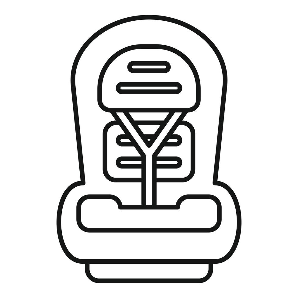 icône de siège d'auto pour bébé familial, style de contour vecteur