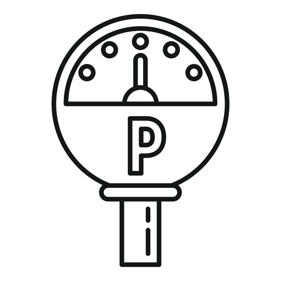 icône de minuterie de stationnement, style de contour vecteur