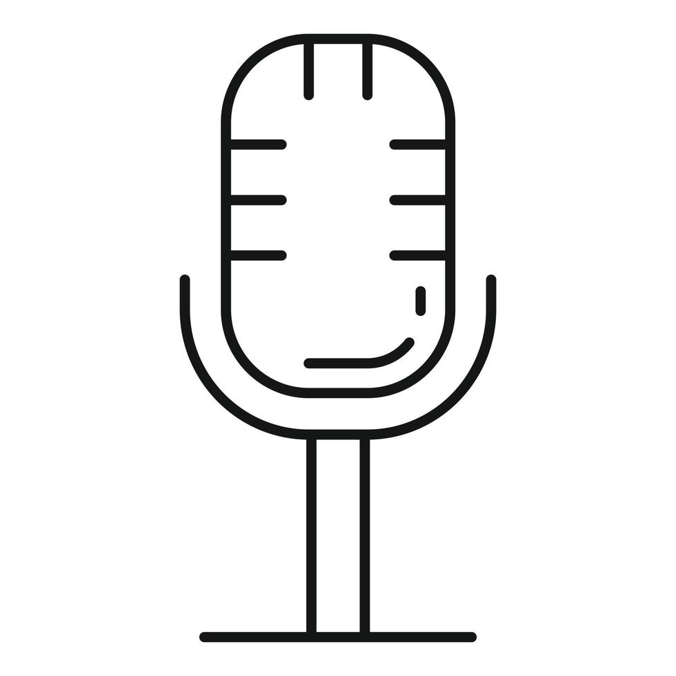 icône de microphone de studio, style de contour vecteur