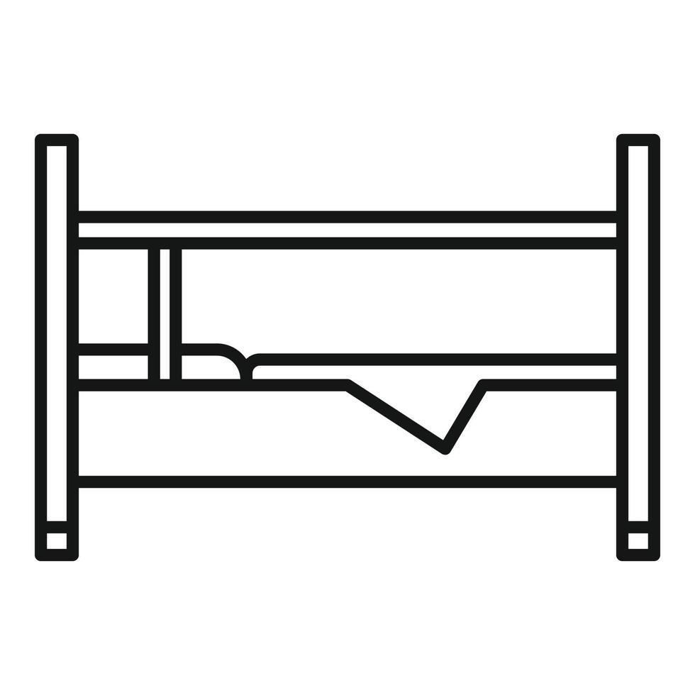 icône de lit de rougeole, style de contour vecteur