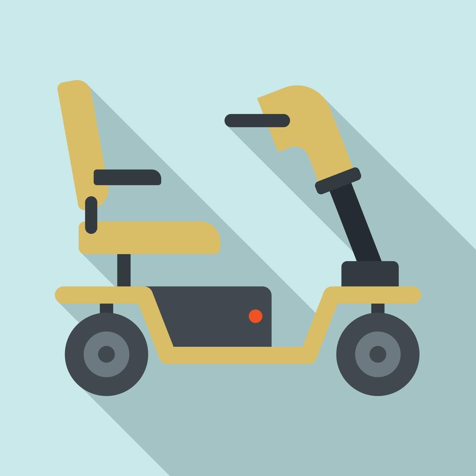 icône de fauteuil roulant motorisé, style plat vecteur