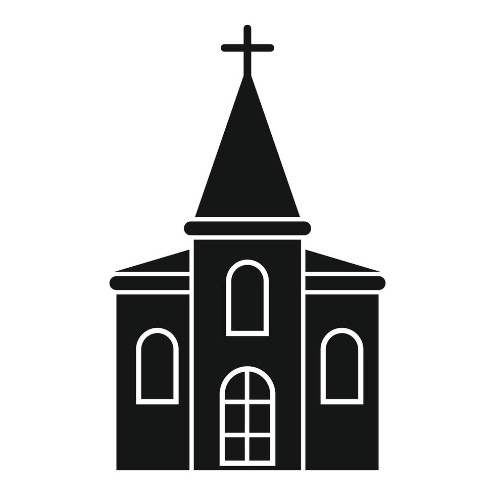 icône de l'église en bois, style simple vecteur