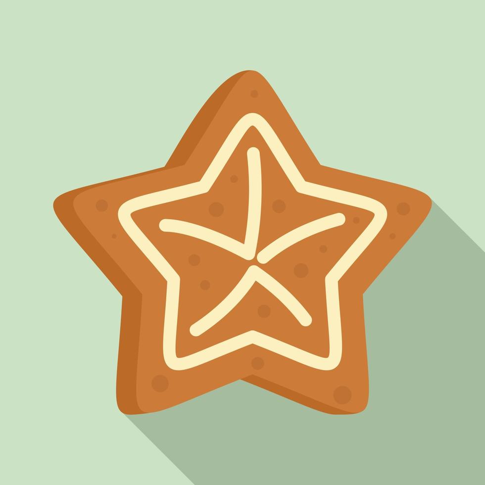 icône d'étoile de pain d'épice, style plat vecteur