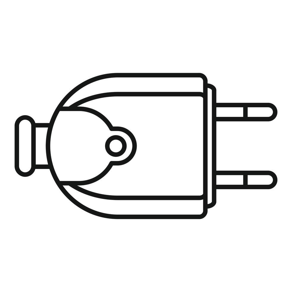 icône de prise électrique de maison, style de contour vecteur