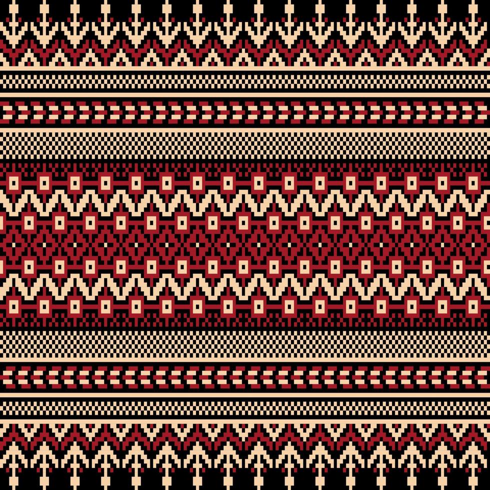 texture tricotée d'un échantillon de jacquard de tissu tissé. modèle tricoté, parfait pour le tissu et la décoration isolé sur fond noir vecteur