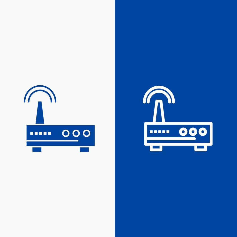 ligne d'éducation du signal wifi de l'appareil et bannière bleue d'icône solide de glyphe vecteur