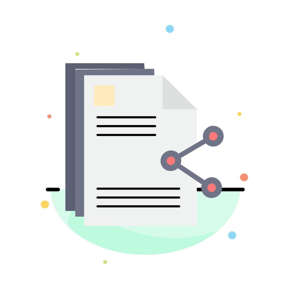 partage de fichiers de contenu partager le vecteur d'icône de couleur plate de document