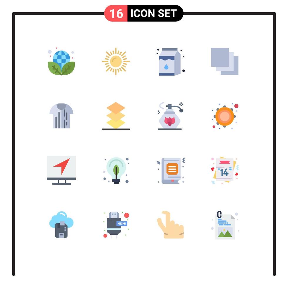 symboles d'icônes universels groupe de 16 couleurs plates modernes de couches de sport trikot refree package modifiable pack d'éléments de conception de vecteur créatif