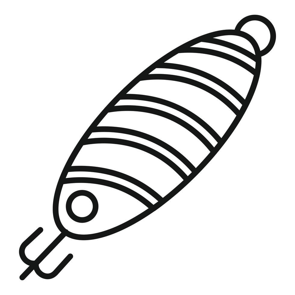 icône extrême d'appâts de poisson, style de contour vecteur