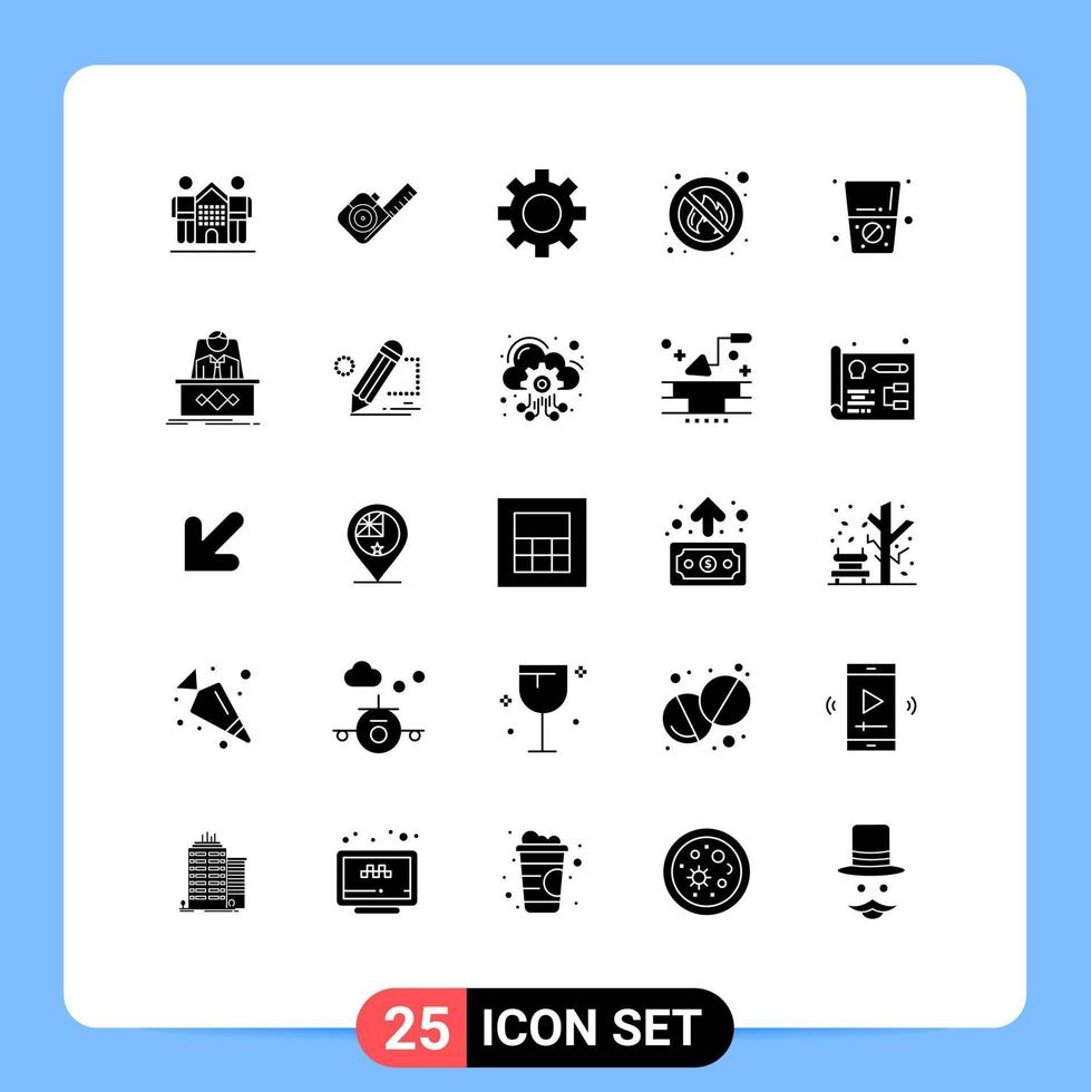 ensemble de 25 symboles d'icônes d'interface utilisateur modernes signes pour l'outil de lieu d'eau aucun élément de conception vectoriel modifiable de combattant