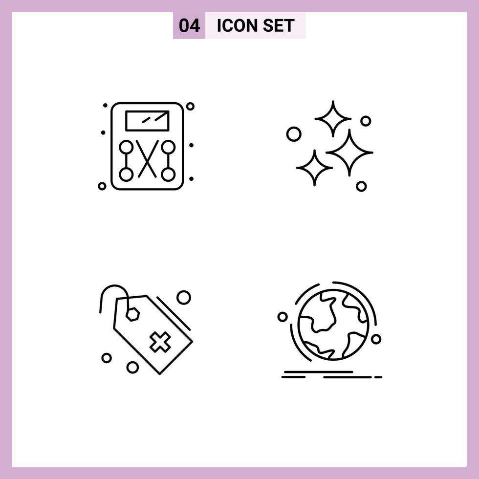 symboles d'icônes universels groupe de 4 couleurs plates de ligne de remplissage modernes d'étiquette de régime signe de lavage propre éléments de conception vectoriels modifiables vecteur