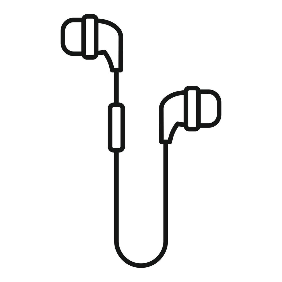 icône d'écouteurs sans fil numériques, style de contour vecteur