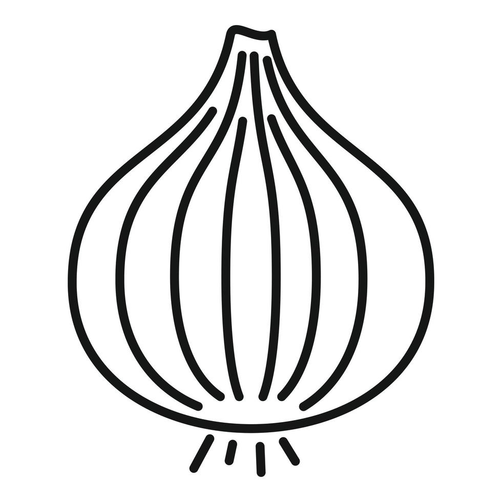 icône d'oignon alimentaire, style de contour vecteur