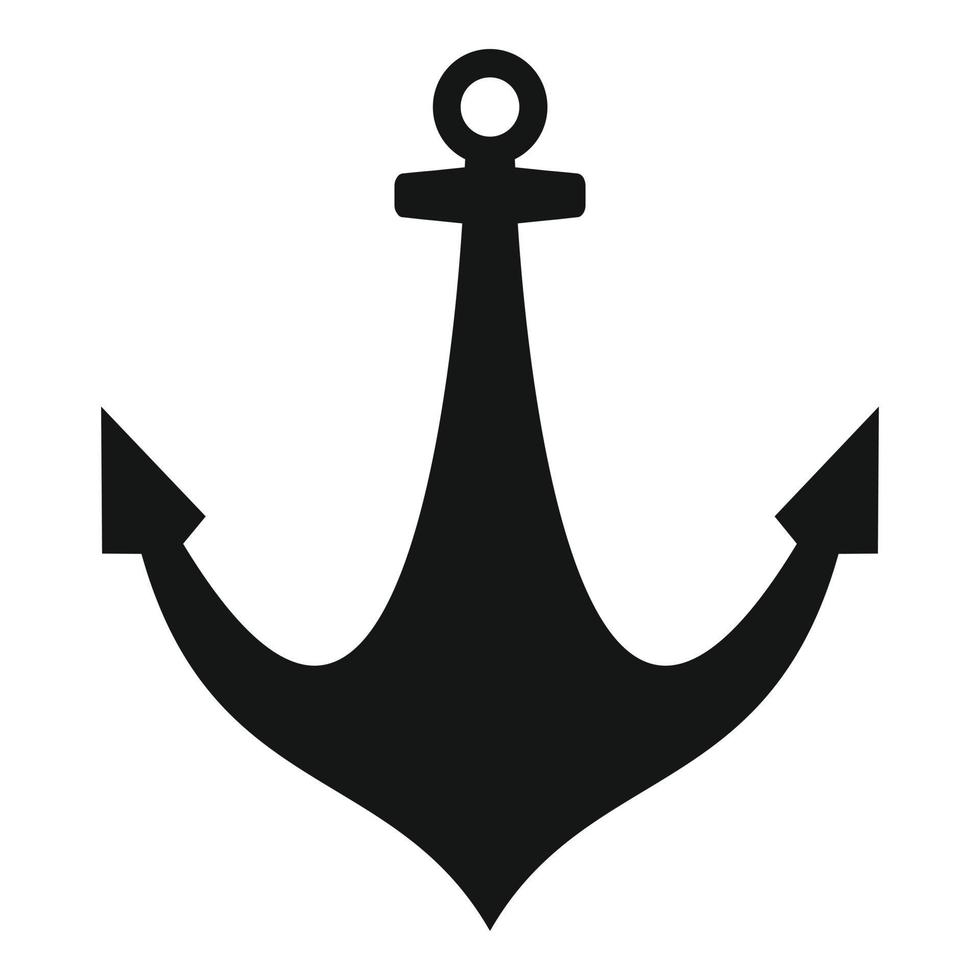 icône d'ancre de bateau, style simple vecteur